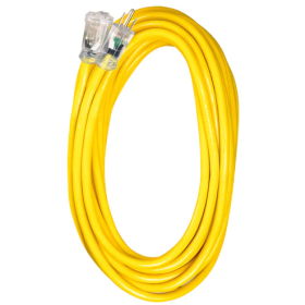 Voltec 10/3 SJTW Yellow Extension Cord with Lighted End
