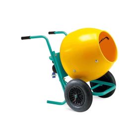 The Imer Wheelman II 5 CF Portable mixer is a portable and durable solution for mixing concrete on the job site. It features a 5 cubic foot mixing capacity and can easily be transported to different locations.