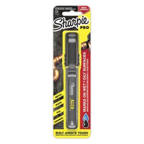 Sanford 2018321 Sharpie Black Chisel Marker with versatile chisel tip and anti-roll barrel design