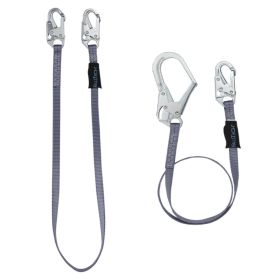 FallTech 6' fixed length web restraint lanyard. Comes in 2 connection options.  82063 comes with steel snap hook for harness attachment and rebar hook for anchorage connection and 8206 comes with steel snap hook.