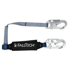 FallTech 8254 4' ViewPack Energy Absorbing Lanyard, Single-leg with Steel Snap Hooks