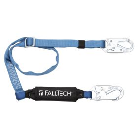 Falltech 8257 4' to 6' ViewPack Adjustable Energy Absorbing Lanyard with Single-leg and Steel Snap Hooks