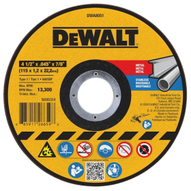DeWalt 4-1/2" X .045" X 7/8"  General Purpose Cutting Wheel