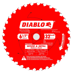 Diablo 6-1/2" x 32-Teeth Carbide Saw Blade for Wood and Metal