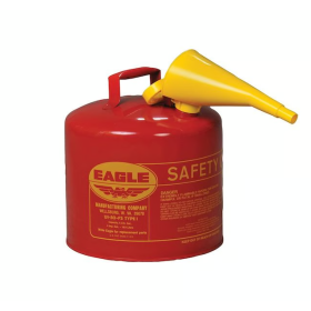 Eagle Type I 5-Gallon Safety Red Gas Can with Funnel