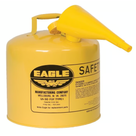 Eagle Type I 5-Gallon Yellow Safety Gas Can with Funnel