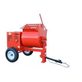 Essick 9-cubic ft (248 liters) steel-drum mixers for construction professionals, known for performance, reliability, low maintenance, and various sizes and drive configurations for any application