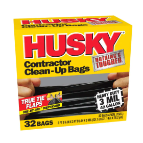 Husky 42 Gallon Heavy Duty Clean-Up Bags - 32 Count