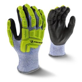 Radians RWG604 Cut Protection Level A4 Cold Weather Coated Gloves - High Visibility, Strong Grip, Impact and Cold Protection for Safe and Warm Hands in Cold conditions.