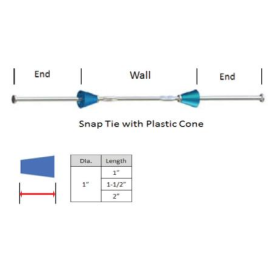OCM Long End Snap Ties with Cone- Box of 100