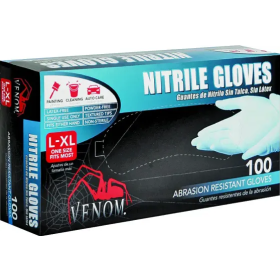 Venom Powder Free (L/XL) Disposable Gloves - 10 Packs of 100 Gloves