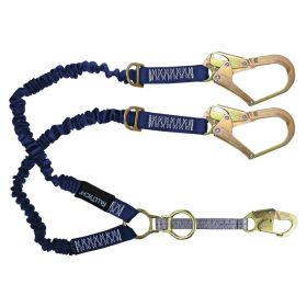FallTech 8240Y32D2R 4½' to 6' ElasTech® Energy Absorbing Lanyard, Double-leg with SRL and Rescue D-rings
