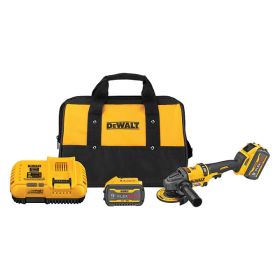 Upgrade to the DCG418X2 60V MAX* Cordless Grinder. With up to 30% more power, 13 Amp equivalent, and variable speed control. Comes with charger, flexvolt battery, abd rugged soft carrying case