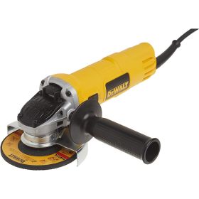 Dewalt DWE4011 angle grinder with one touch guard. 7 amp AC/DC, 12,000 rpm motor designed for faster material removal and higher overload protection
