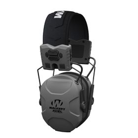 Image of the Walker's XCEL Grey Digital Muffs with Bluetooth, advanced hearing protection and enhancement technology for construction, shooting sports and hunting