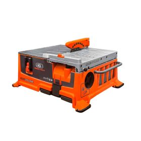 The iQ228CYCLONE tile saw with integrated cyclonic vacuum system for dustless and waterless cutting