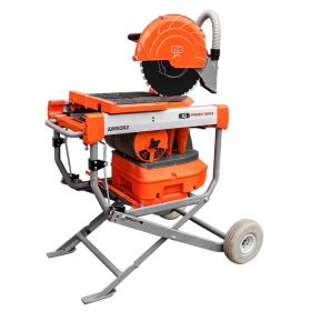  IQ Power Tools iQMS362 - On its attched rolling stand in upright position. Dust-Free Masonry Cutting with Precision