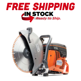 Husqvarna K-770 14-inch gas cutoff saw, featuring a powerful and efficient engine, optimal belt tensioning, dust control, and reduced vibration for comfortable use.