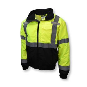 Radians SJ110B Class 3 High Visibility Two-in-One Bomber Safety Jacket angled front view